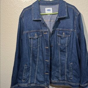 Old Navy Plus Size 3X Dark Wash Denim Jacket Classic Button Front